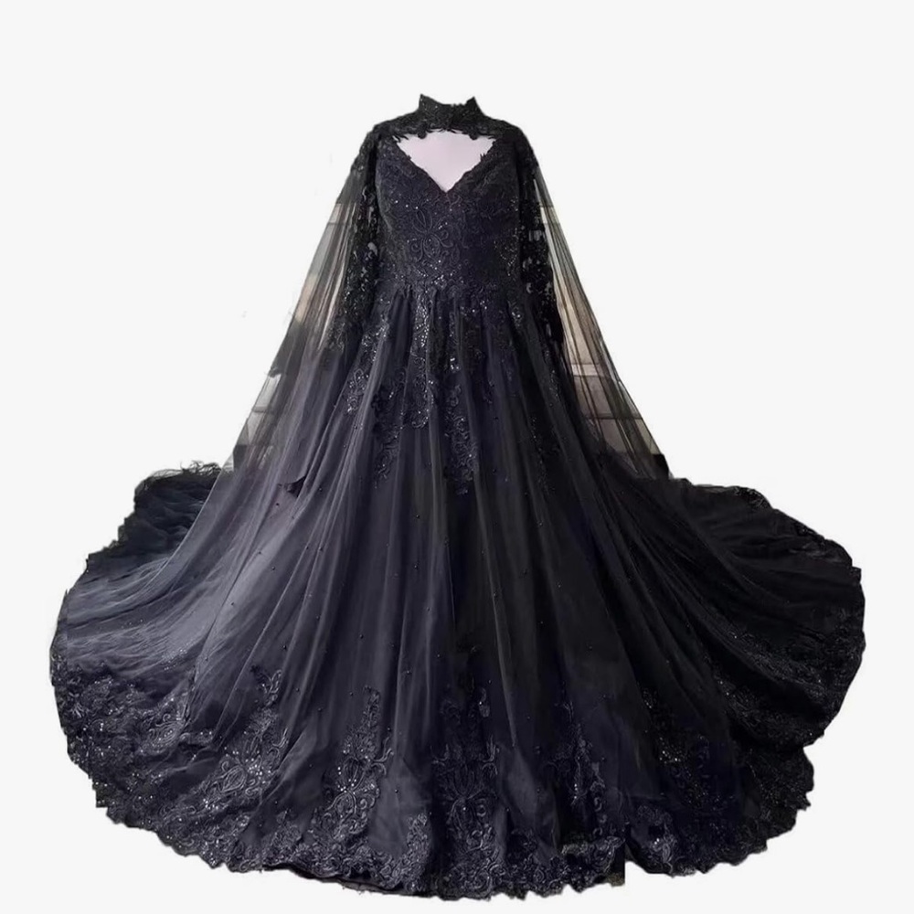 Elegant Black Lace Prom Dress